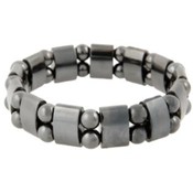 Magnetic Hematite Double Row Stretch Bracelet