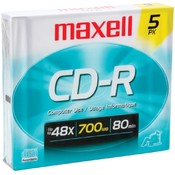 Maxell 80Min 5Pk Cdr Slim Jewel Case