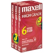 Maxell 3Pk T120 Hi-Grade VHS Tape