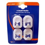 Homz 4 Pack Peel 'N Stick Small Bath Hooks
