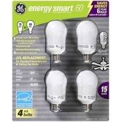 GE 4 Pack 60 Watt Energy Smart CFL Ceiling Fan Bul