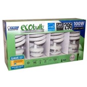 Feit Ecobulb 4 Pack 23 Watt Spiral CFL Light Bulbs