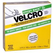Velcro Brand Black Self-Adhesive Hook &amp; Loop Faste