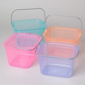 Translucent Colored Basket W/Wire Handle