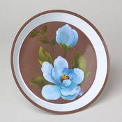 Blue Peony Design Round Serving Tray