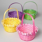 Solid Colored Woven Easter Basket