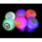 9"PEACE SIGN PUFFER BALL WITH LIGHT