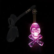 2" Flashing Crystal Skull Necklace