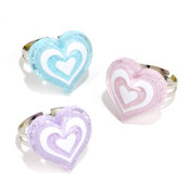 0.75" Glitter Heart Ring