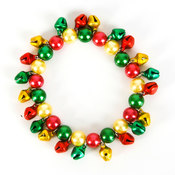 3" Jingle Bell and Imitation Pearl Bracelet