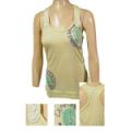 Ladies Sports Bra Cut Tank Top w/Button Straps
