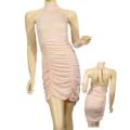 Ladies Plus Size Halter Dress W/Ruching In Front