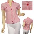 Ladies Fashion Round Collar V-Neck Shirt