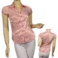Ladies Fashion Round Collar V-Neck Shirt