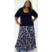 Green Camo Tiered Peasant/Boho Skirt