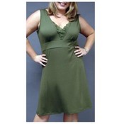 Kaitlan Olive Plus Size V-Neck Sleeveless Dress