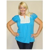 Elegant Crochet Neckline Plus Size Top
