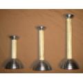 Set of Three International Silver Candlesticks