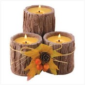 3 Piece - Triple Bark Candle Set