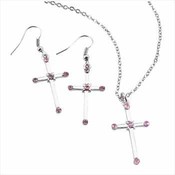 Cross Necklace and Earring Set