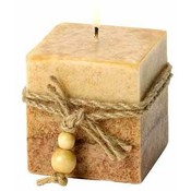 Rustic Wood Cube Candle