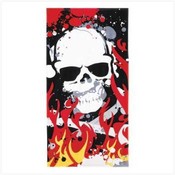 Flaming Skull Beach Towel