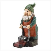 Lawn Mowing Garden Gnome