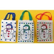 Snowman Canvas Tote