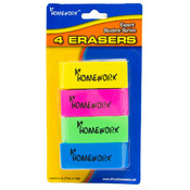 Erasers - Neon Colors 4 pk