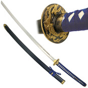 45 1/2 inch Blue Long Handle Traditional Katana