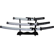 White Samurai 3 pc Sword Set