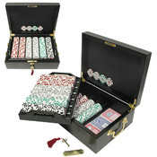 500 Chip HIGH ROLLER Set w/Beautiful Mahogany Case