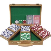 300 11.5G Holdem Poker Chip Set w/Genuine Oak Case