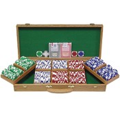500 11.5G Holdem Poker Chip Set w/Genuine Oak Case