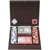 100 11.5G Holdem Poker Chip Set w/Beautiful Mahoga