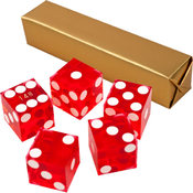19mm A Grade Serialized Set of Casino Dice-Red