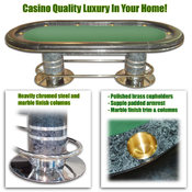 Green Deluxe 96 inch Holdem Table - Raceway and Cu