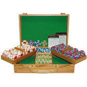 300 PaulsonR Tophat &amp; Cane Clay Poker Chips w/Wood