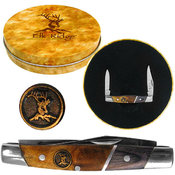 4 Inch Stainless Steel Folder with Etched Elk Grap