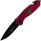 Red M-Tech Fire Fighter Rescue Knife