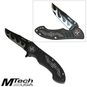 Steel Gray Black Cross Pocket Knife Folder