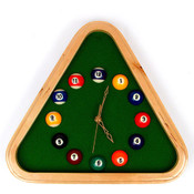 Pool Rack Quartz Clock with Solid Wood Frame