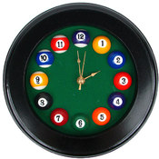Circular Wood Billiards Quartz Clock