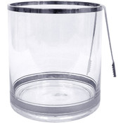 Large Colin Cowie Glass Ice Bucket with Tongs - Si