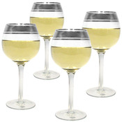 Colin Cowie Silver Trimmed Wine Glasses - Set of 4