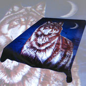 Acrylic Mink Blanket -  EB318 Wolf and Moon