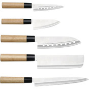 Iron chef 5 piece Knife set w/tulip box