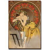 Mucha by Alphonse Mucha-Gallery Wrapped 18x24 Canv