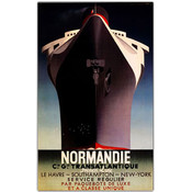 Normandie by Adolphe Cassandre-Framed 28x47 Canvas