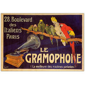 La Gramaphone-Framed 24x32 Canvas Art